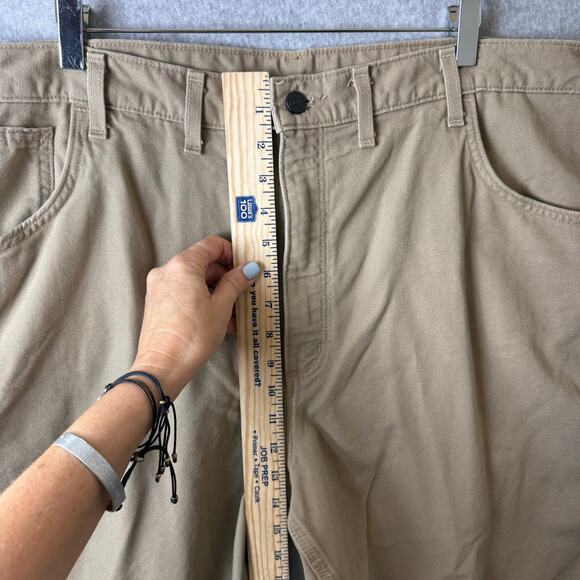 Carhartt Pants Fire Resistant Mens Sz 44 Tan Frayed Work Construction Streetwear - Picture 8 of 14